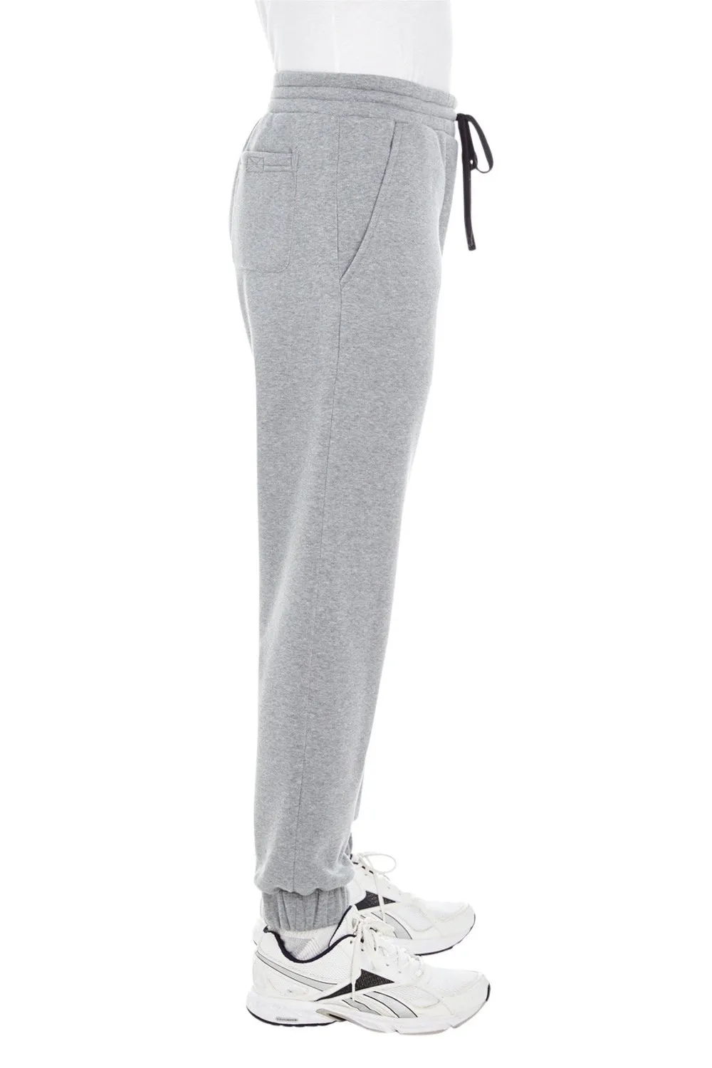 Pantalon de jogging en polaire pour hommes Burnside avec poches - Gris chiné