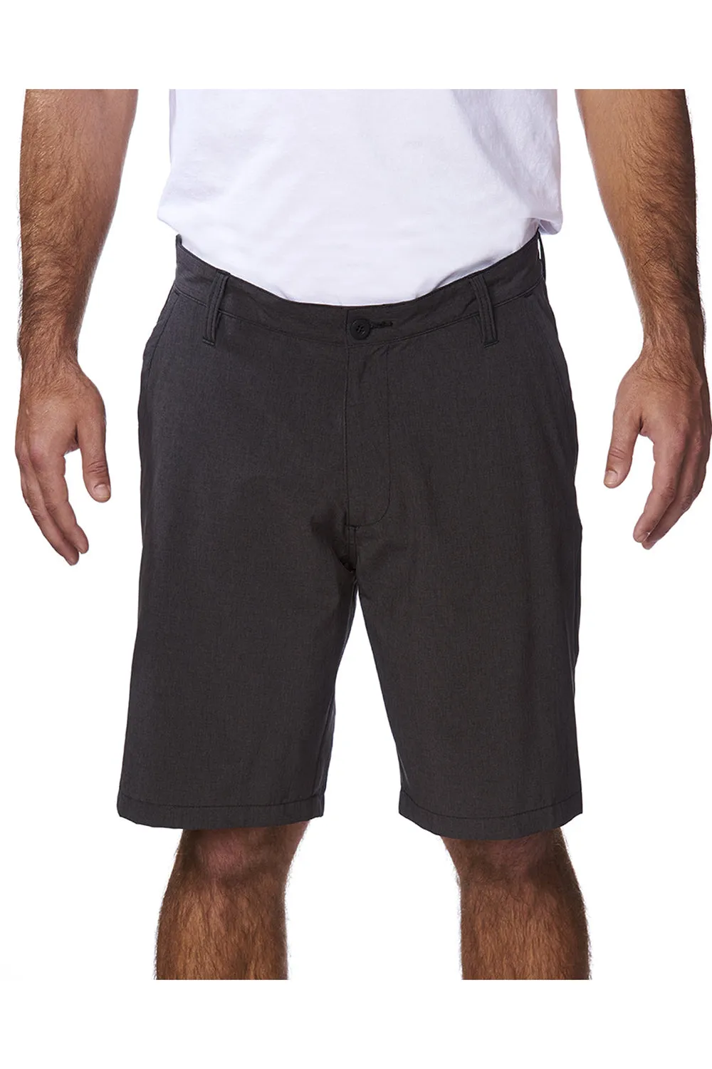 Burnside Shorts Hybrides Homme Stretch Anti-UV avec Poches - Noir Chiné
