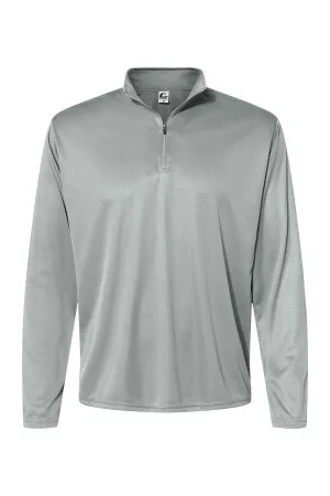 C2 Sport Mens Moisture Wicking 1/4 Zip Sweatshirt - Silver Grey Clothing C2-Sport