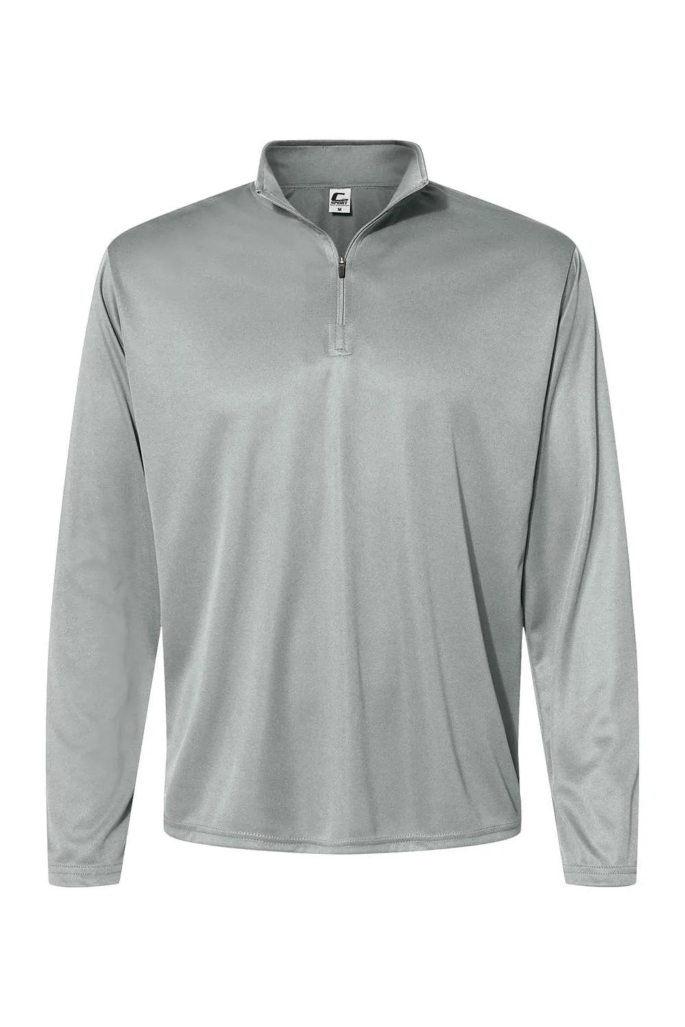 Pull à capuche 1/4 zip pour homme C2 Sport à évacuation de l'humidité - Gris argenté Vêtements C2-Sport