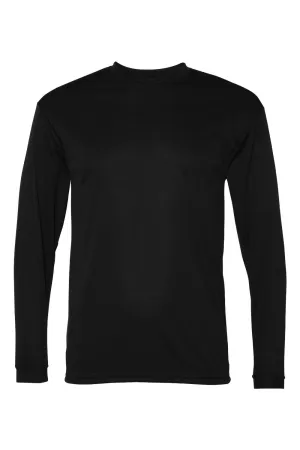 C2 Sport Mens Performance Moisture Wicking Long Sleeve Crewneck T-Shirt - Black Clothing C2-Sport