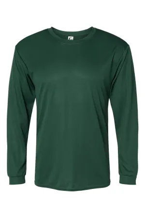 C2 Sport Mens Performance Moisture Wicking Long Sleeve Crewneck T-Shirt - Forest Green Clothing C2-Sport