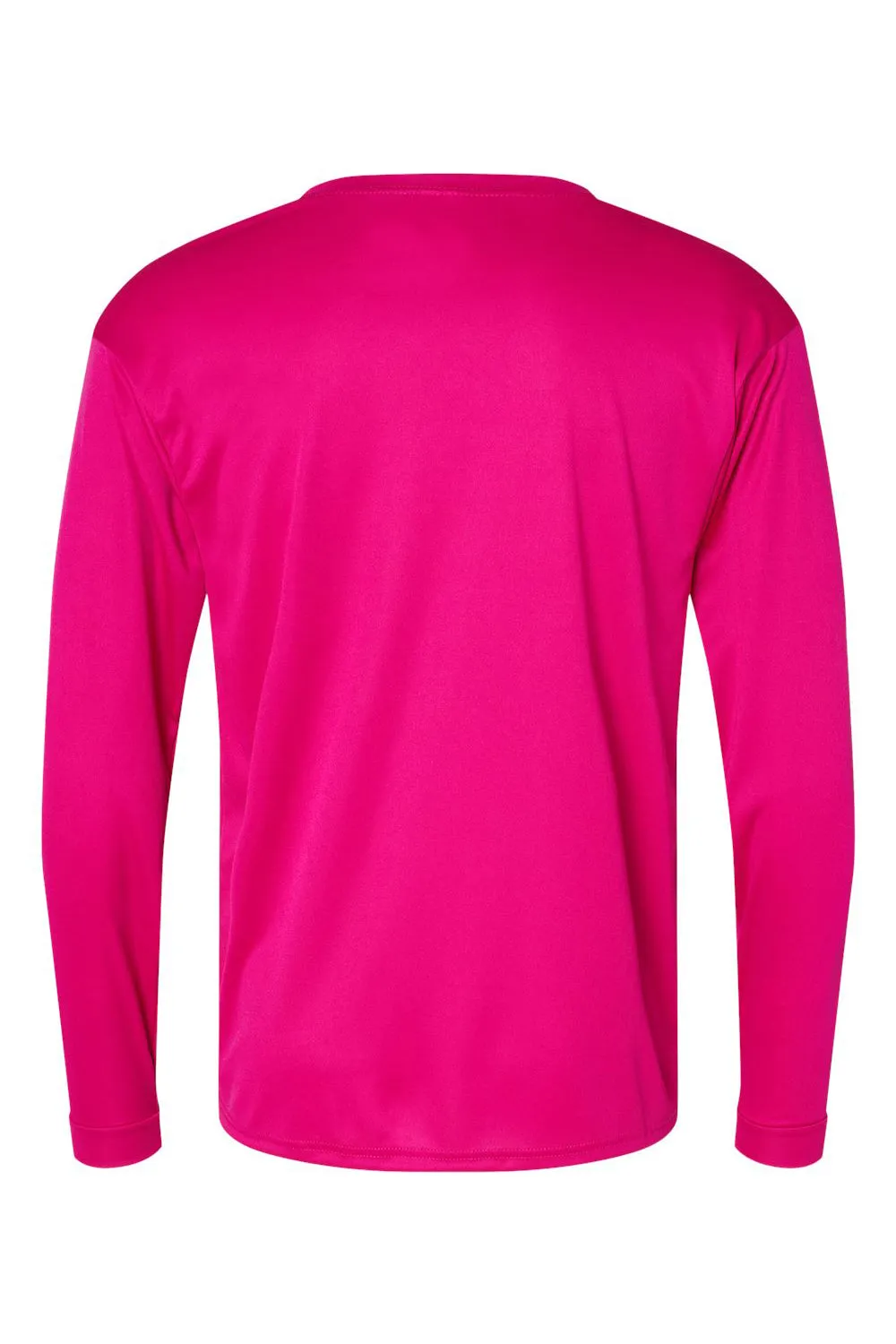 T-shirt à manches longues C2 Sport pour hommes - Performance et évacuation de l'humidité - Col rond - Rose vif - Vêtements C2-Sport