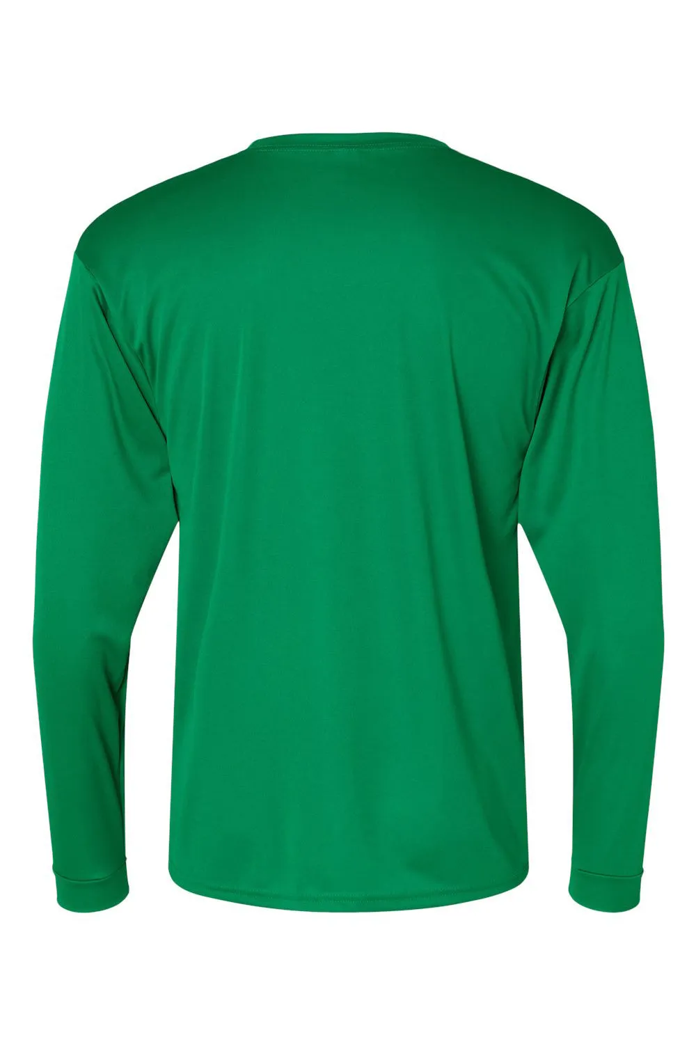 C2 Sport T-shirt à manches longues pour homme à col rond et évacuant l'humidité - Vêtements vert Kelly C2-Sport