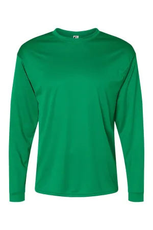 C2 Sport Mens Performance Moisture Wicking Long Sleeve Crewneck T-Shirt - Kelly Green Clothing C2-Sport