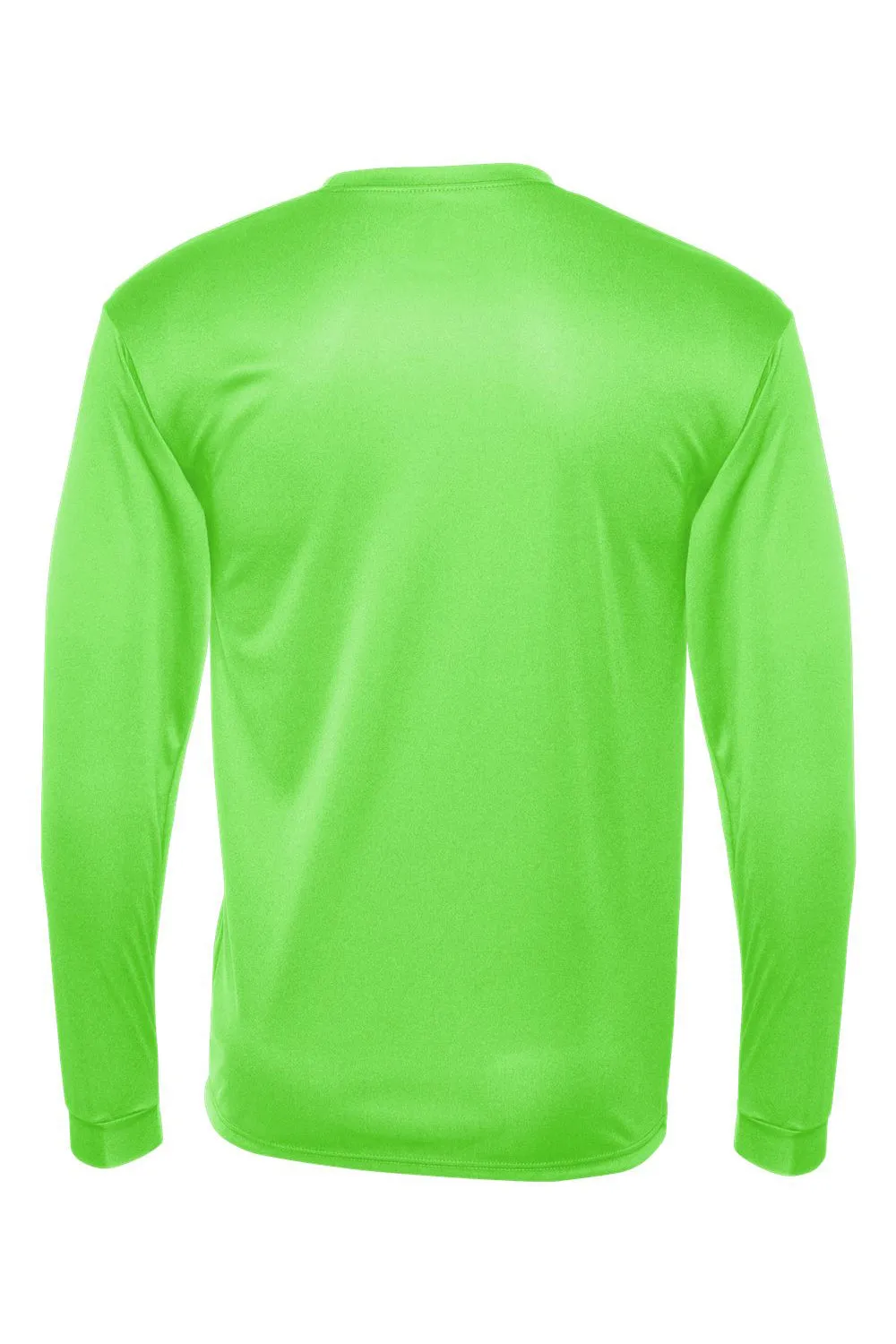 T-shirt à manches longues C2 Sport pour hommes - Performance et évacuation de l'humidité - Col rond - Vêtement vert lime C2-Sport
