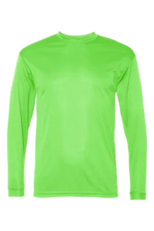 C2 Sport Mens Performance Moisture Wicking Long Sleeve Crewneck T-Shirt - Lime Green Clothing C2-Sport