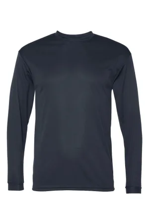 C2 Sport Mens Performance Moisture Wicking Long Sleeve Crewneck T-Shirt - Navy Blue Clothing C2-Sport