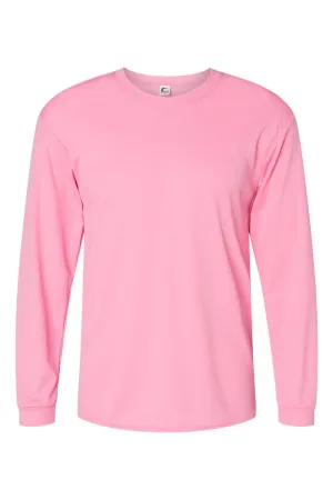 C2 Sport Mens Performance Moisture Wicking Long Sleeve Crewneck T-Shirt - Pink Clothing C2-Sport