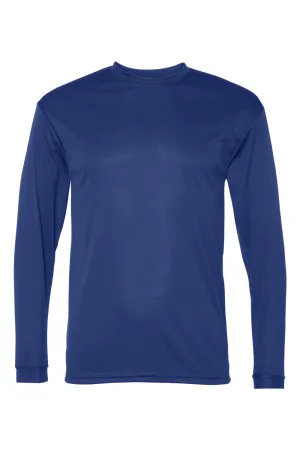 C2 Sport Mens Performance Moisture Wicking Long Sleeve Crewneck T-Shirt - Royal Blue Clothing C2-Sport