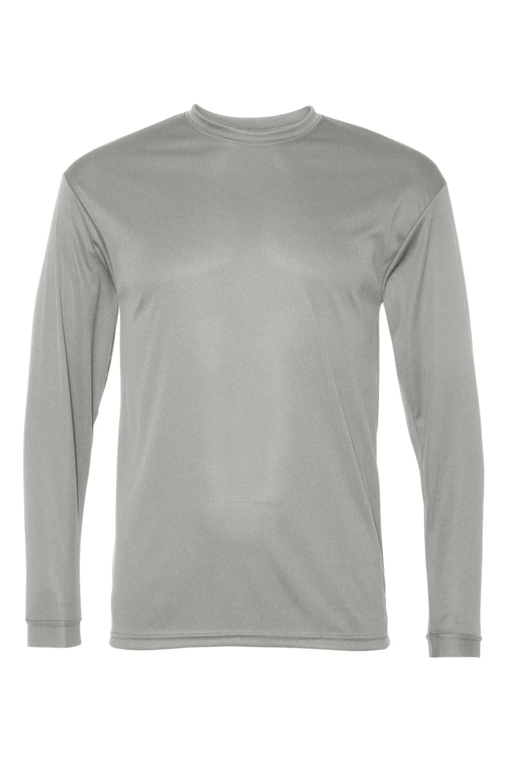 T-shirt à manches longues C2 Sport pour hommes - Performance et évacuation de l'humidité - Col rond - Gris argenté Vêtements C2-Sport