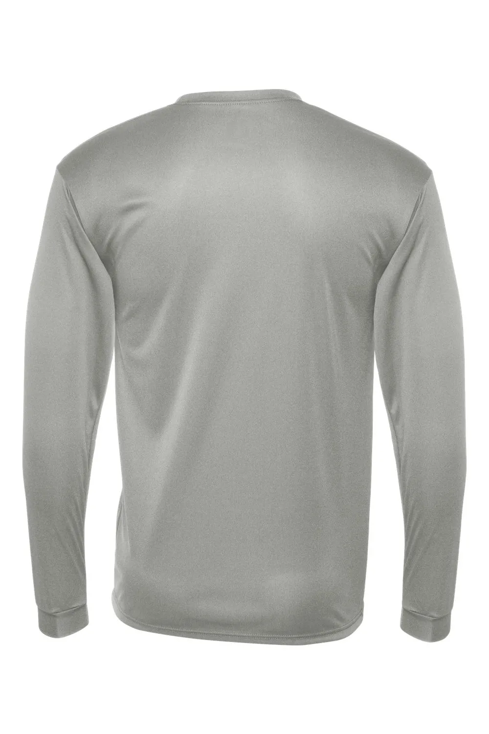 T-shirt à manches longues C2 Sport pour hommes - Performance et évacuation de l'humidité - Col rond - Gris argenté Vêtements C2-Sport