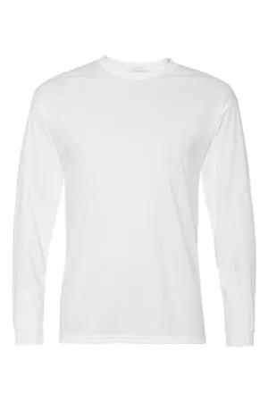 C2 Sport Mens Performance Moisture Wicking Long Sleeve Crewneck T-Shirt - White Clothing C2-Sport