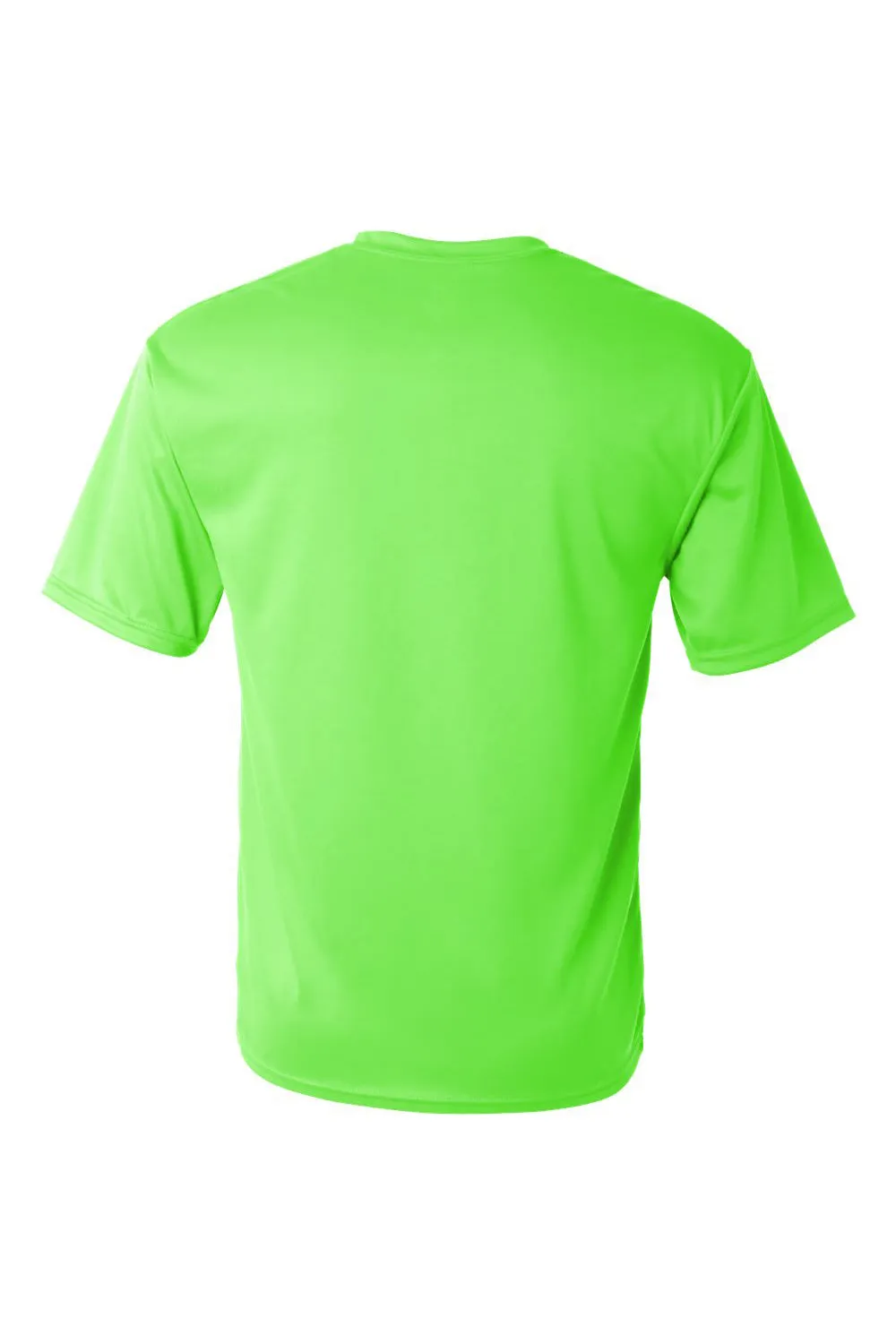 T-shirt à manches courtes col rond C2 Sport pour homme - Performance et évacuation de l'humidité - Vêtement vert lime C2-Sport