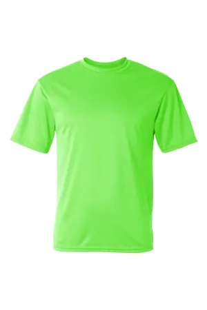 C2 Sport Mens Performance Moisture Wicking Short Sleeve Crewneck T-Shirt - Lime Green Clothing C2-Sport