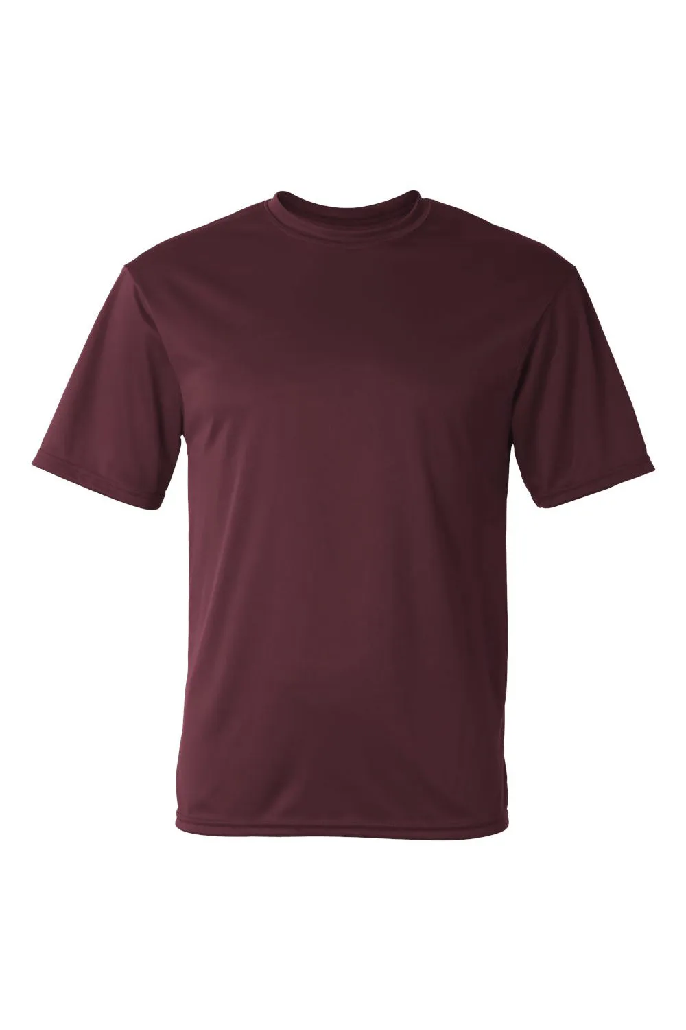 C2 Sport T-shirt à manches courtes col rond pour homme à évacuation de l'humidité - Vêtement bordeaux C2-Sport