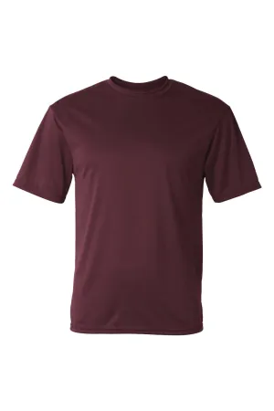 C2 Sport Mens Performance Moisture Wicking Short Sleeve Crewneck T-Shirt - Maroon Clothing C2-Sport