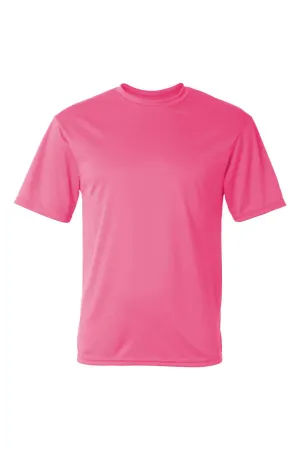 C2 Sport Mens Performance Moisture Wicking Short Sleeve Crewneck T-Shirt - Pink Clothing C2-Sport