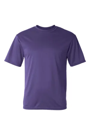 C2 Sport Mens Performance Moisture Wicking Short Sleeve Crewneck T-Shirt - Purple Clothing C2-Sport