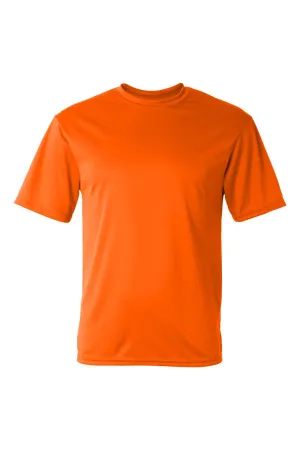 C2 Sport Mens Performance Moisture Wicking Short Sleeve Crewneck T-Shirt - Safety Orange Clothing C2-Sport