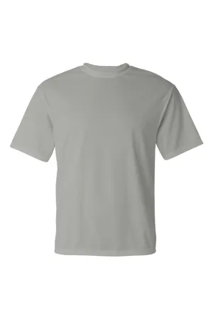 C2 Sport Mens Performance Moisture Wicking Short Sleeve Crewneck T-Shirt - Silver Grey Clothing C2-Sport