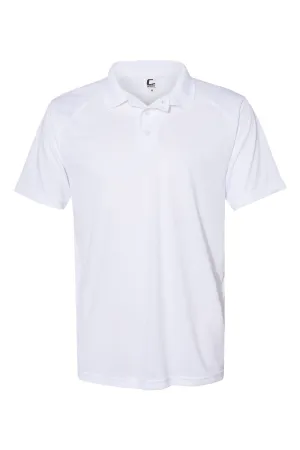 C2 Sport Mens Utility Moisture Wicking Short Sleeve Polo Shirt - White Clothing C2-Sport