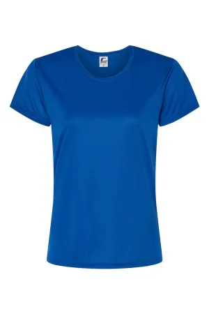 C2 Sport Womens Performance Moisture Wicking Short Sleeve Crewneck T-Shirt - Royal Blue Clothing C2-Sport