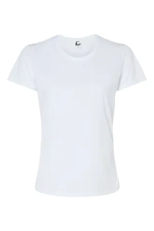C2 Sport Womens Performance Moisture Wicking Short Sleeve Crewneck T-Shirt - White Clothing C2-Sport