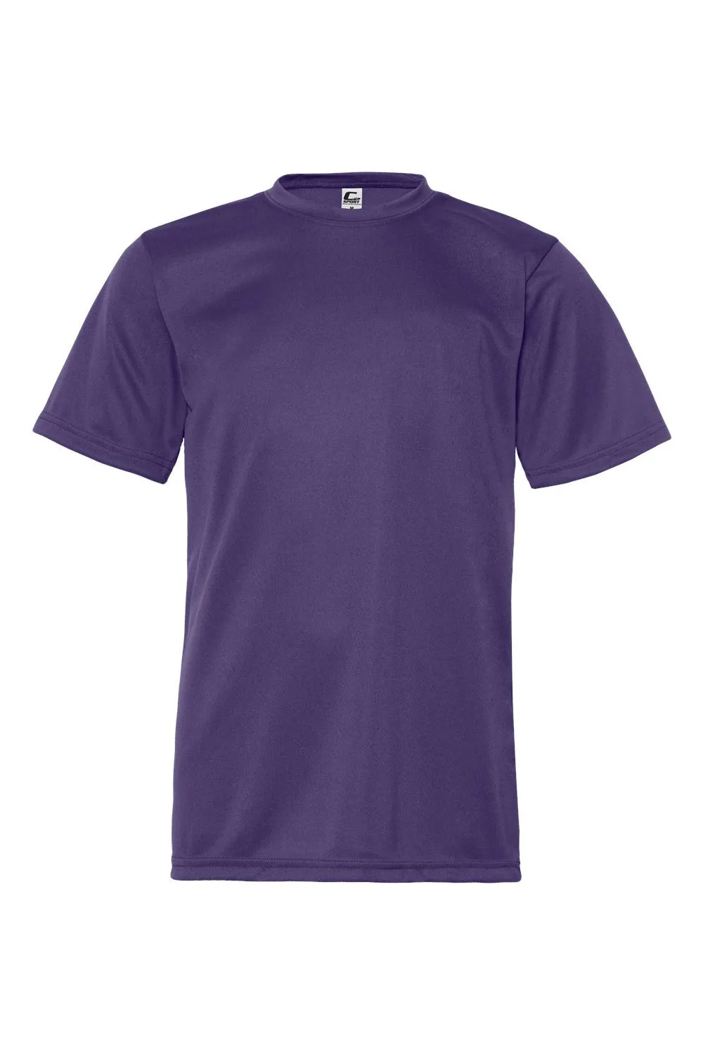 C2 Sport T-shirt à manches courtes et col rond pour jeunes, évacuant l'humidité - Vêtement violet C2-Sport