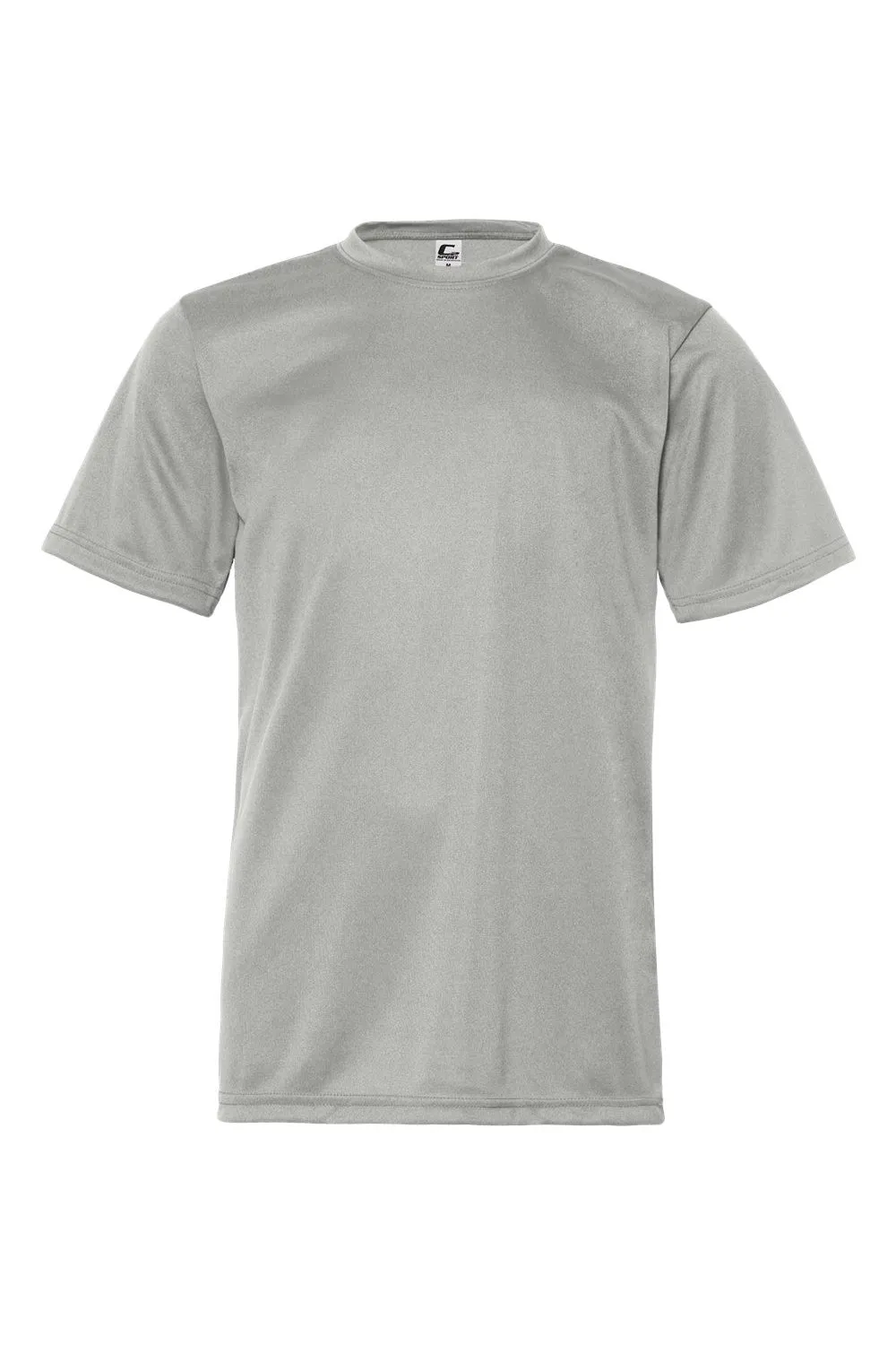 C2 Sport T-shirt à manches courtes et col rond pour jeunes, évacuant l'humidité - Vêtement gris argent C2-Sport