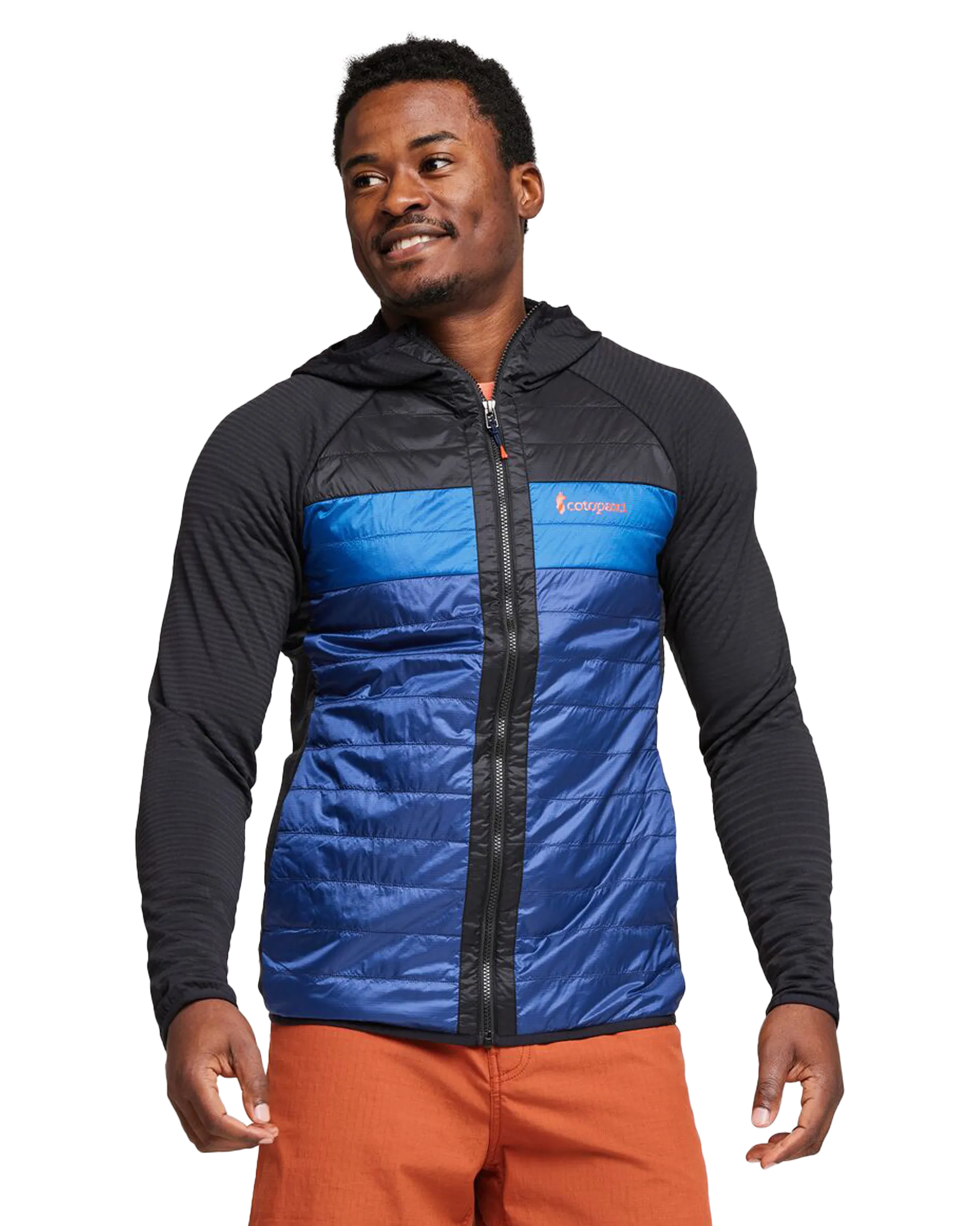 Veste Capa Hybride Isolée à Capuche en Noir & Maritime