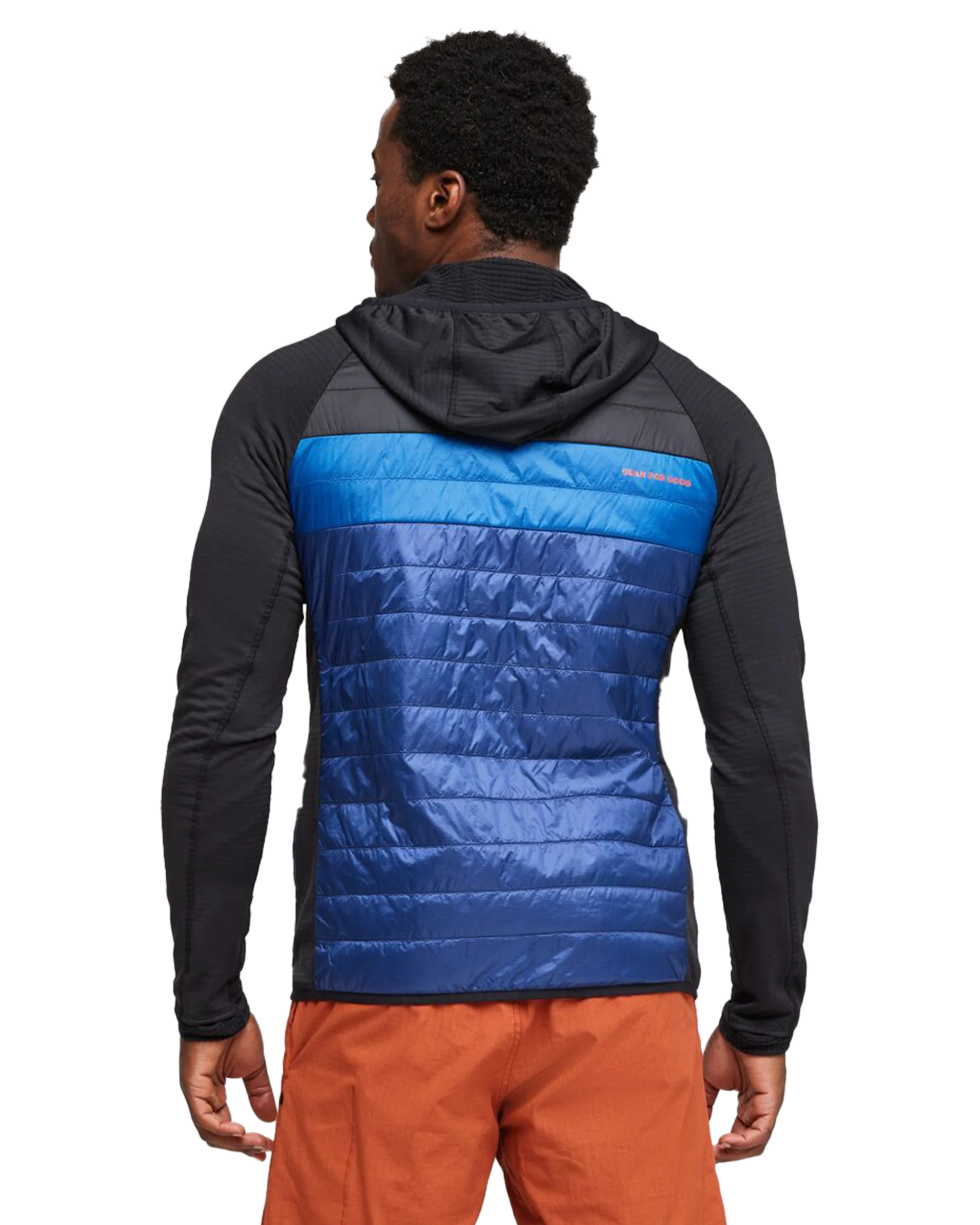 Veste Capa Hybride Isolée à Capuche en Noir & Maritime