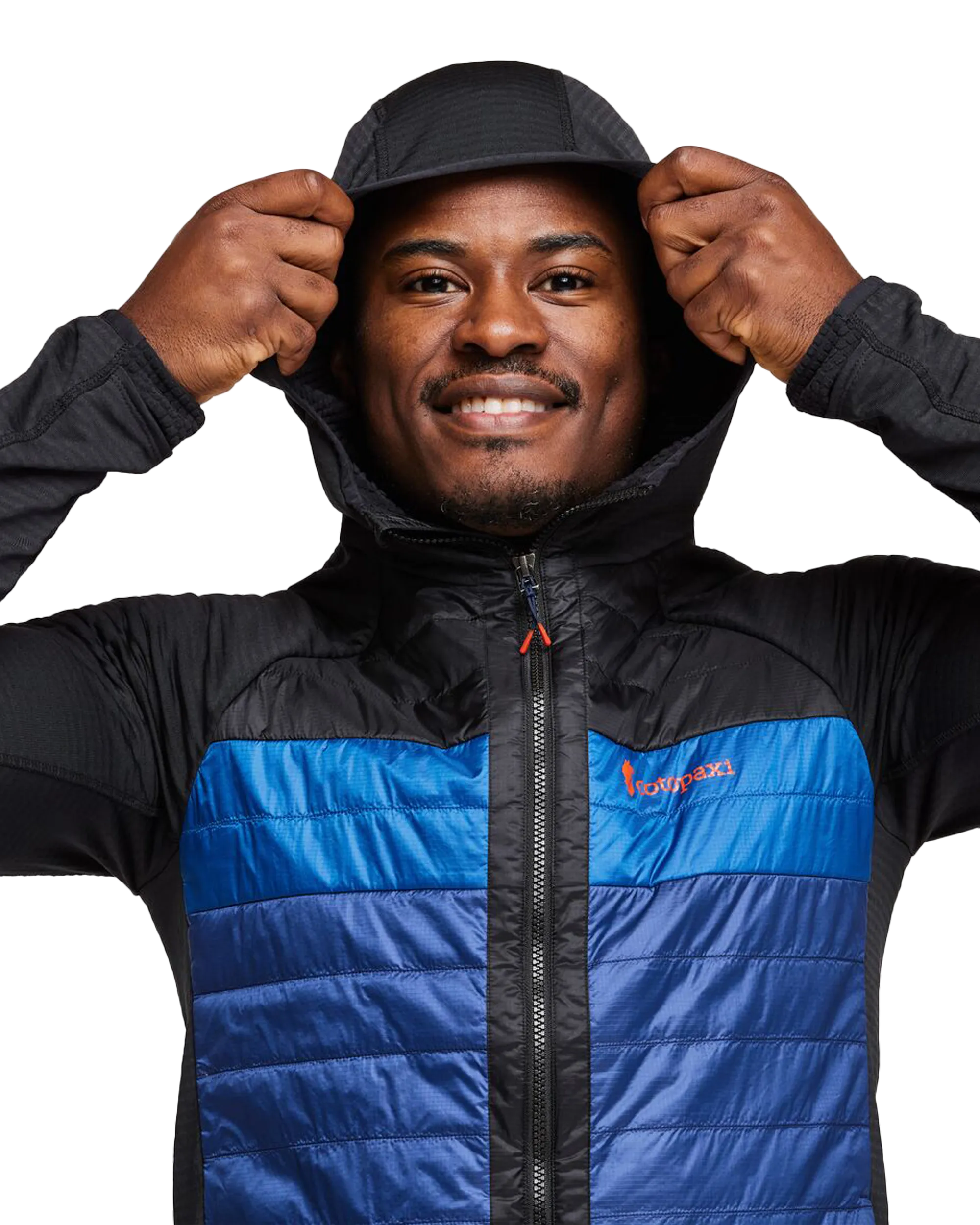 Veste Capa Hybride Isolée à Capuche en Noir & Maritime