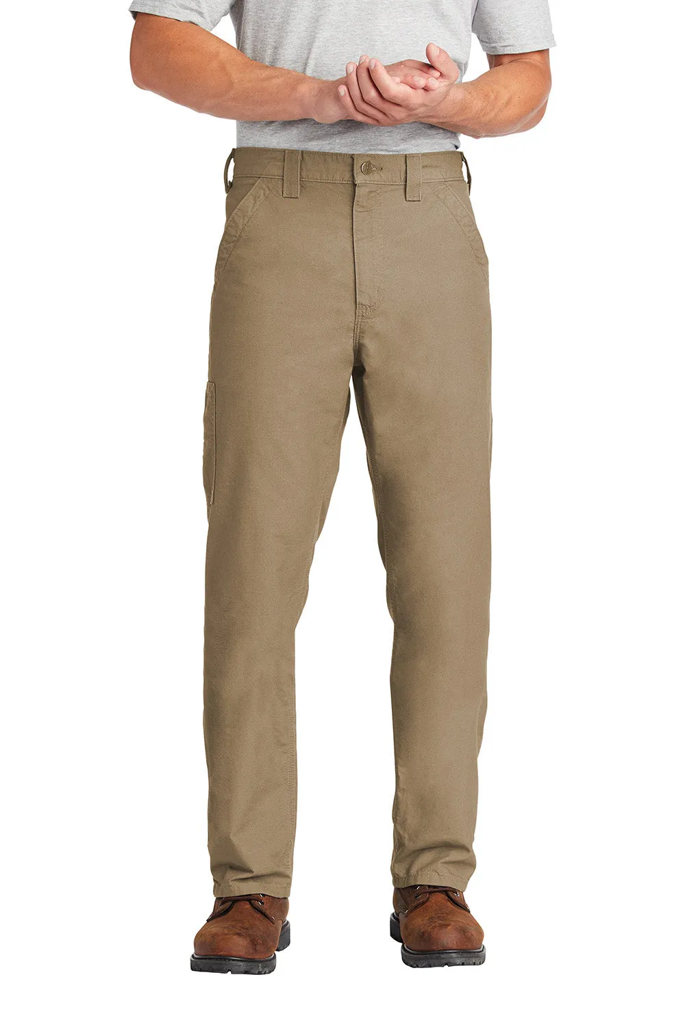 Carhartt Salopettes de Travail en Toile pour Homme avec Poches - Kaki Brun Foncé