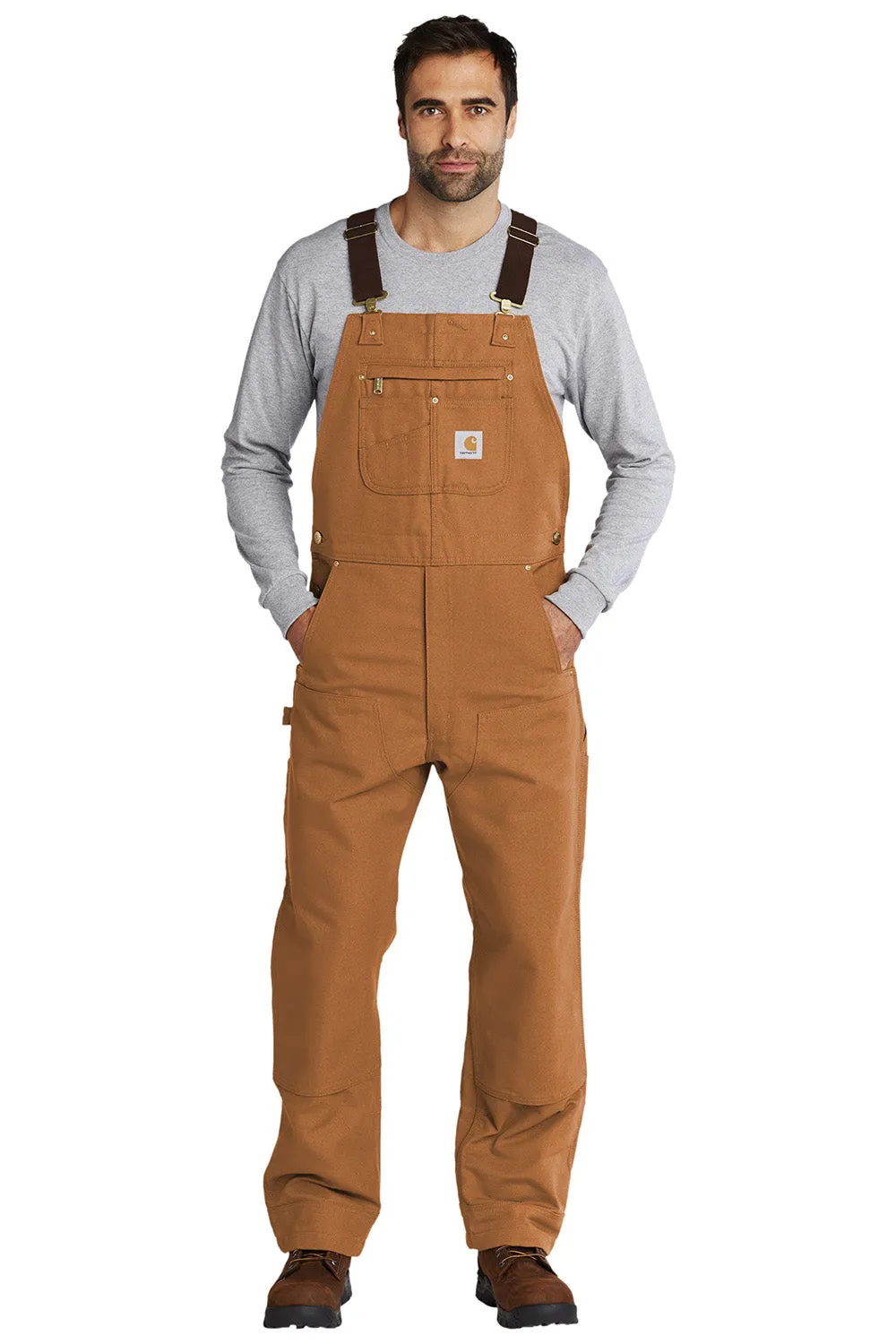 Salopette sans doublure pour homme Carhartt Duck avec poches - Marron
