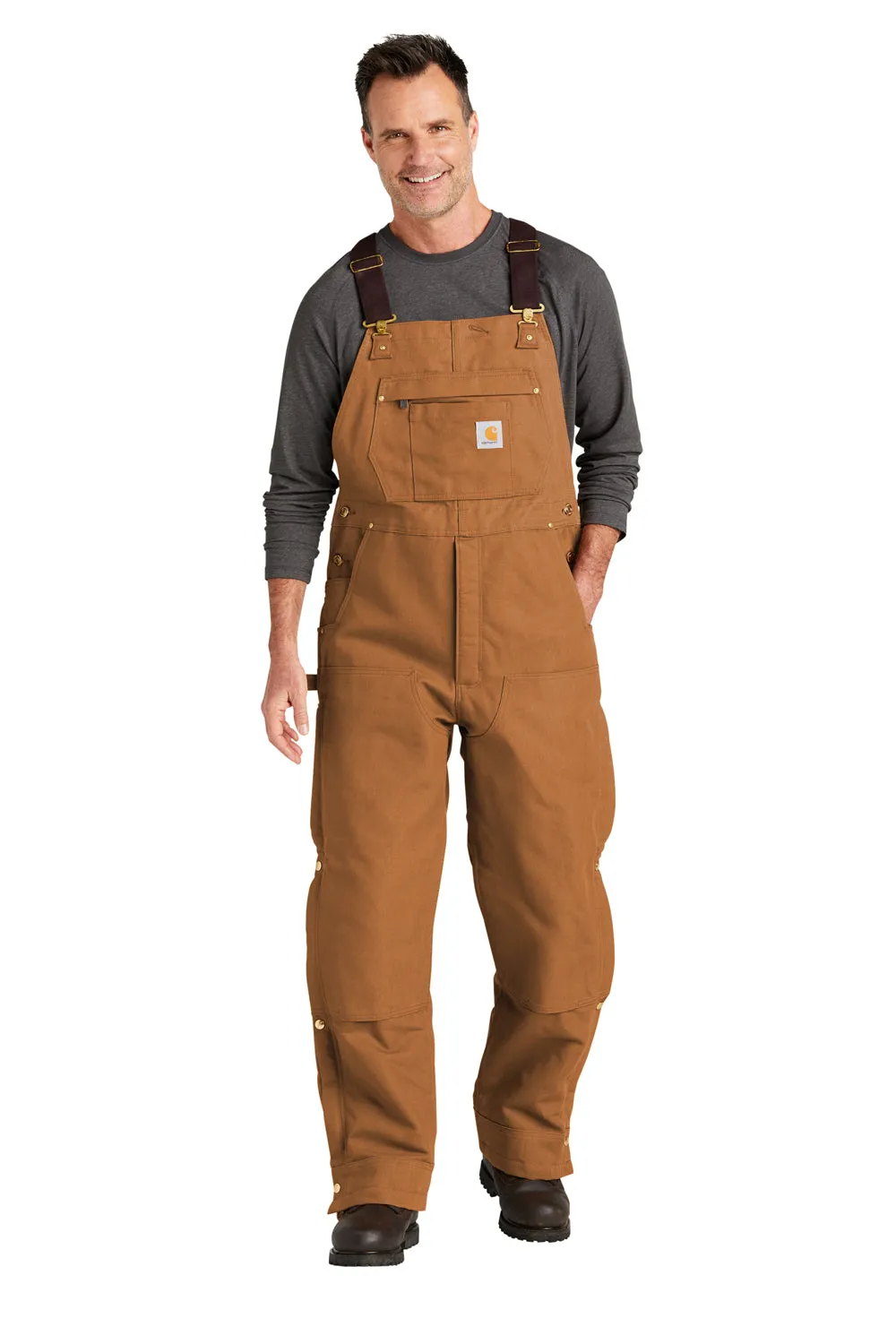 Salopette isolée en toile épaisse pour homme Carhartt avec poches - Marron Carhartt