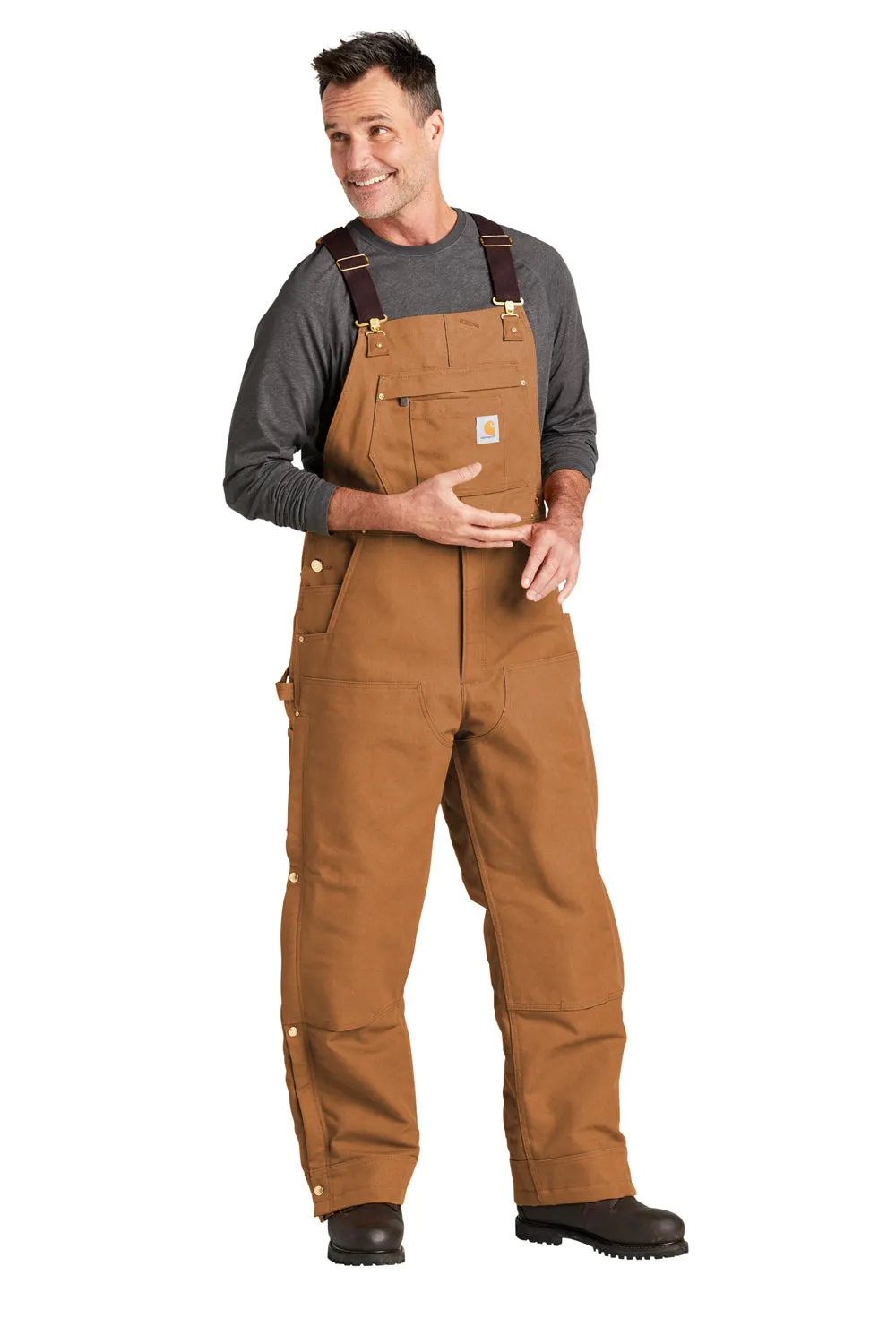 Salopette isolée en toile épaisse pour homme Carhartt avec poches - Marron Carhartt