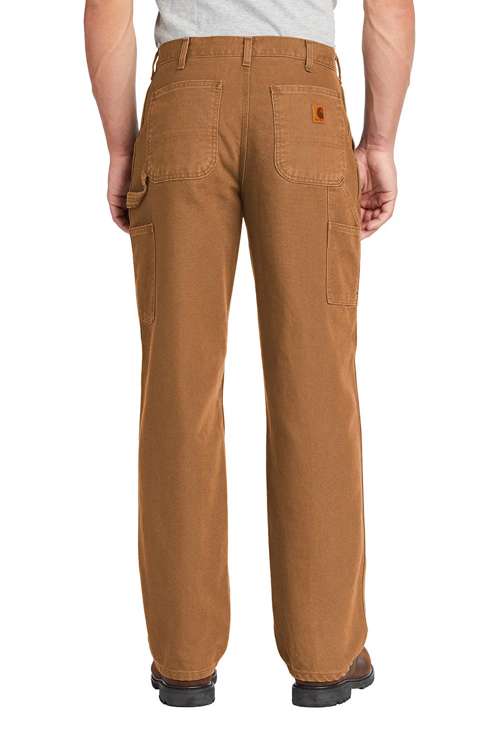 Carhartt Salopettes de Travail en Duck Lavé pour Homme avec Poches - Marron