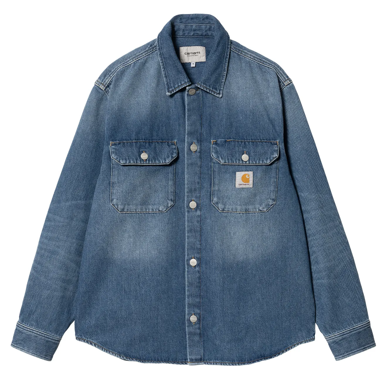 Carhartt WIP Chemise Harvey Jac Bleu Foncé Lavage Usé