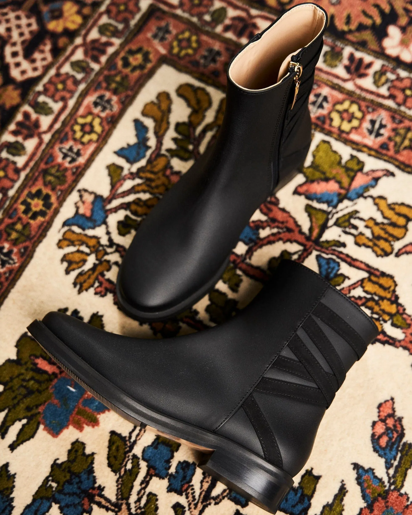 Bottes en simili cuir vegan Catimini à fermeture éclair - Noir