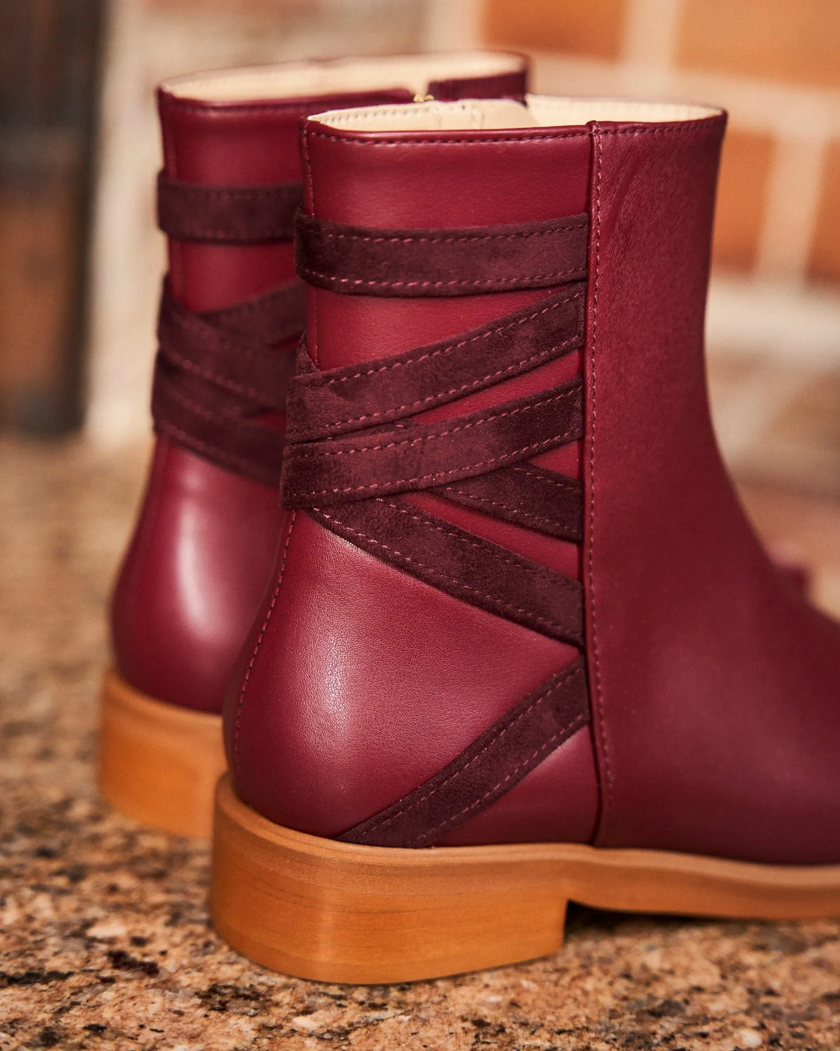Bottes en simili cuir vegan Catimini à fermeture éclair - Bordeaux