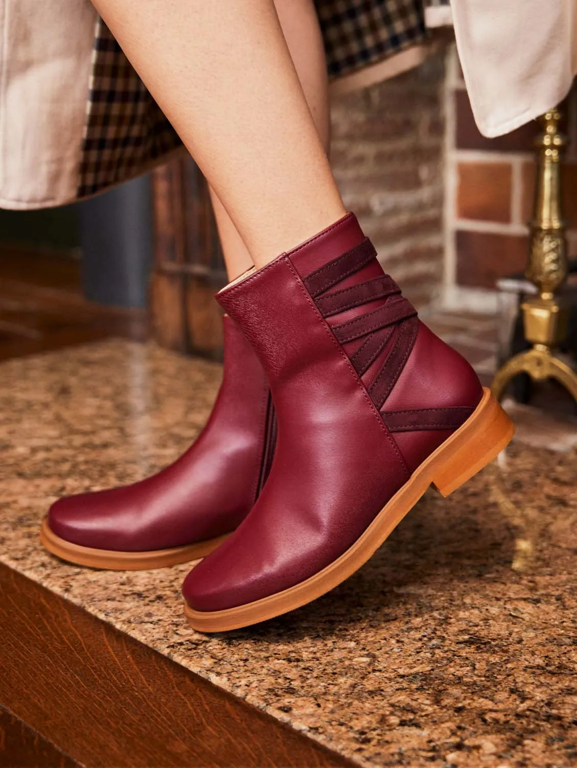 Bottes en simili cuir vegan Catimini à fermeture éclair - Bordeaux