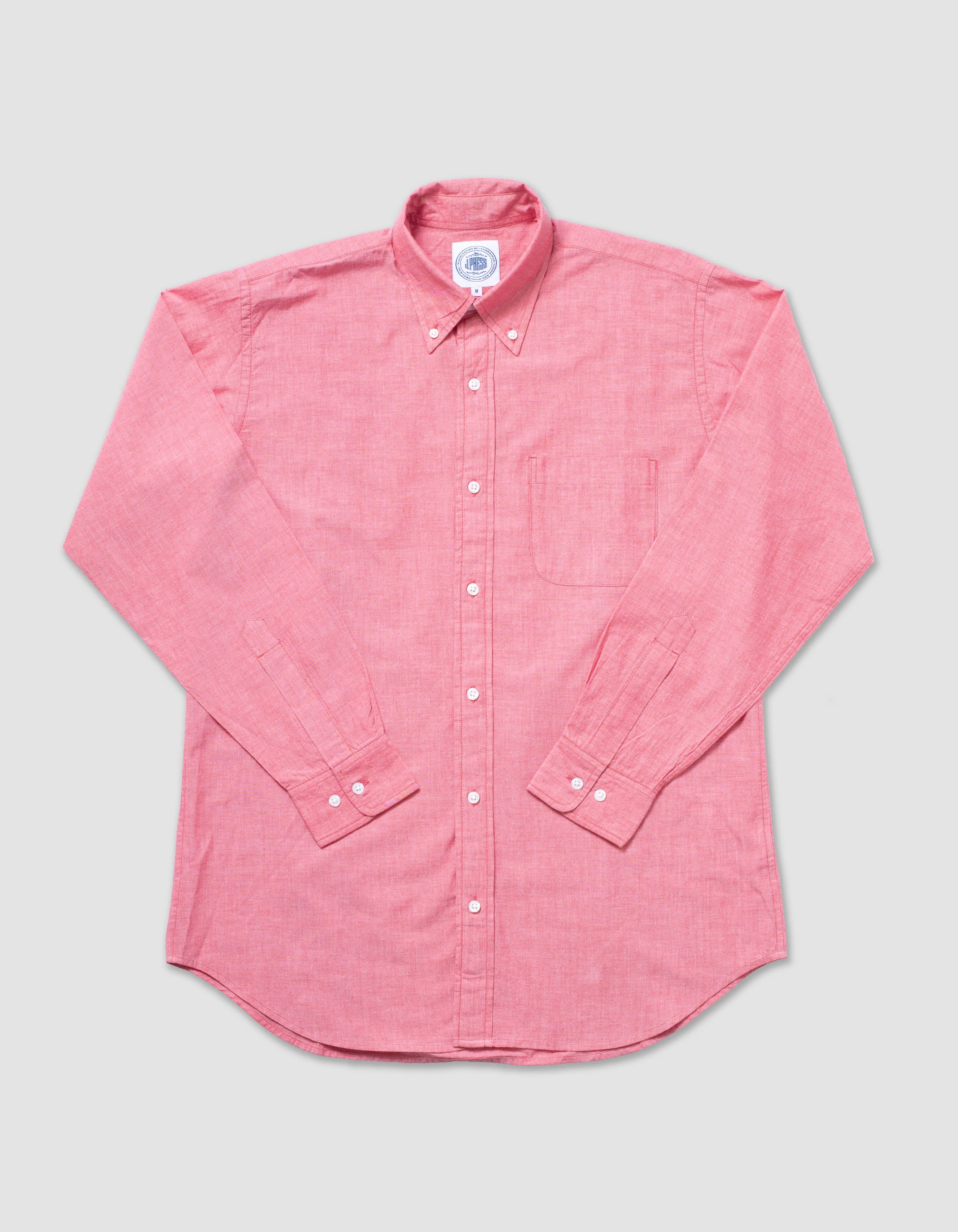 CHEMISE MANCHES LONGUES EN CHAMBRAY - ROUGE