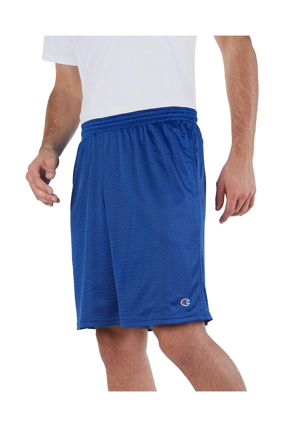 Short de sport Champion pour hommes en mesh avec poches - Bleu royal athlétique