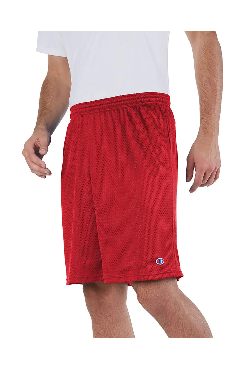 Short de sport pour hommes Champion en mesh avec poches - Rouge écarlate