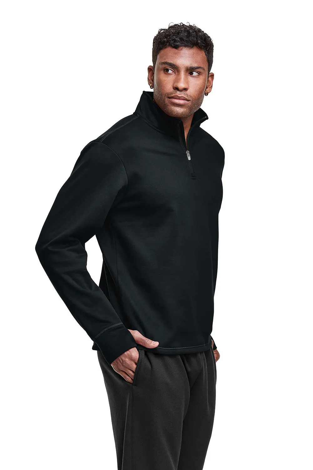 Pull à capuche sport Champion pour hommes avec fermeture 1/4 - Noir