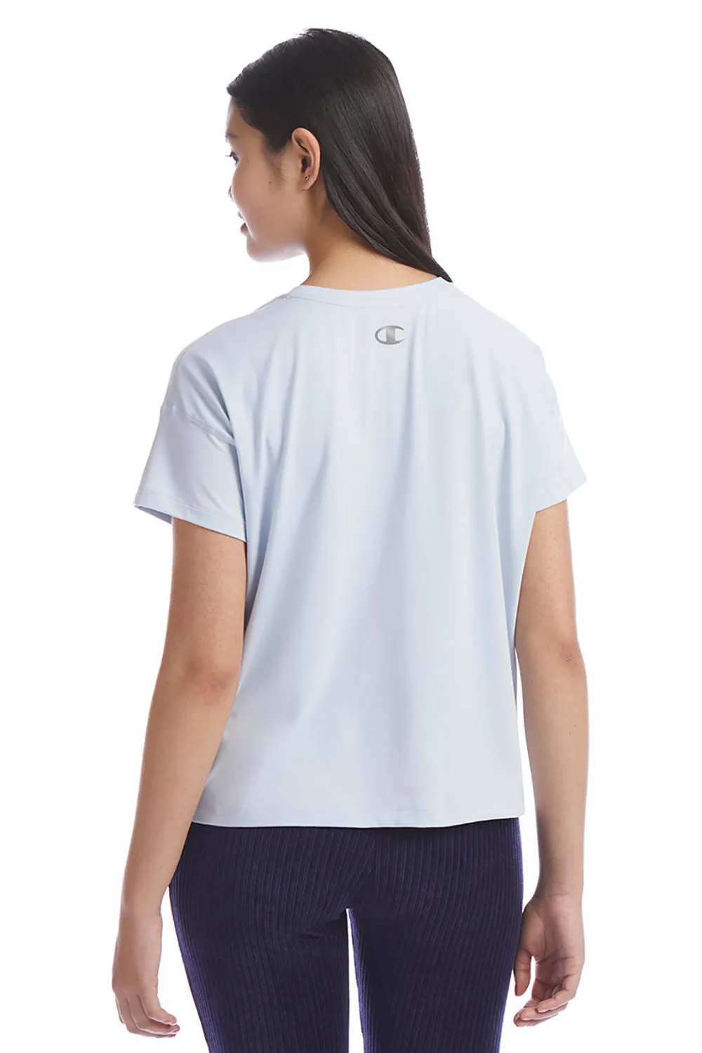 T-shirt Femme Champion Sport à Manches Courtes et Col Rond - Doux au Toucher - Bleu Collage