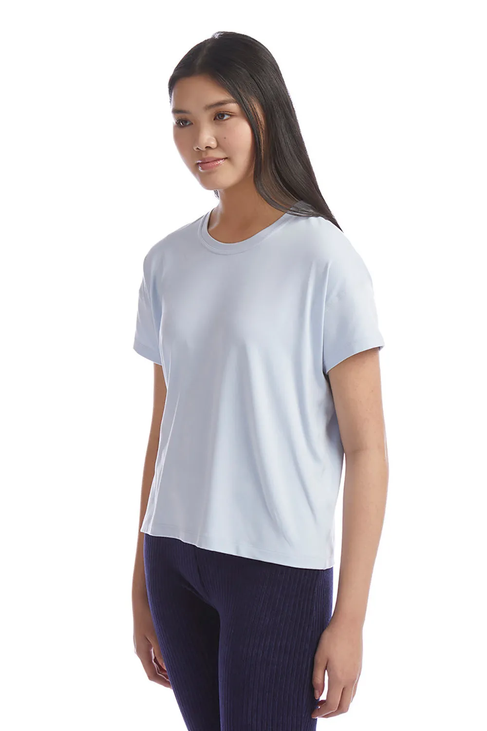 T-shirt Femme Champion Sport à Manches Courtes et Col Rond - Doux au Toucher - Bleu Collage
