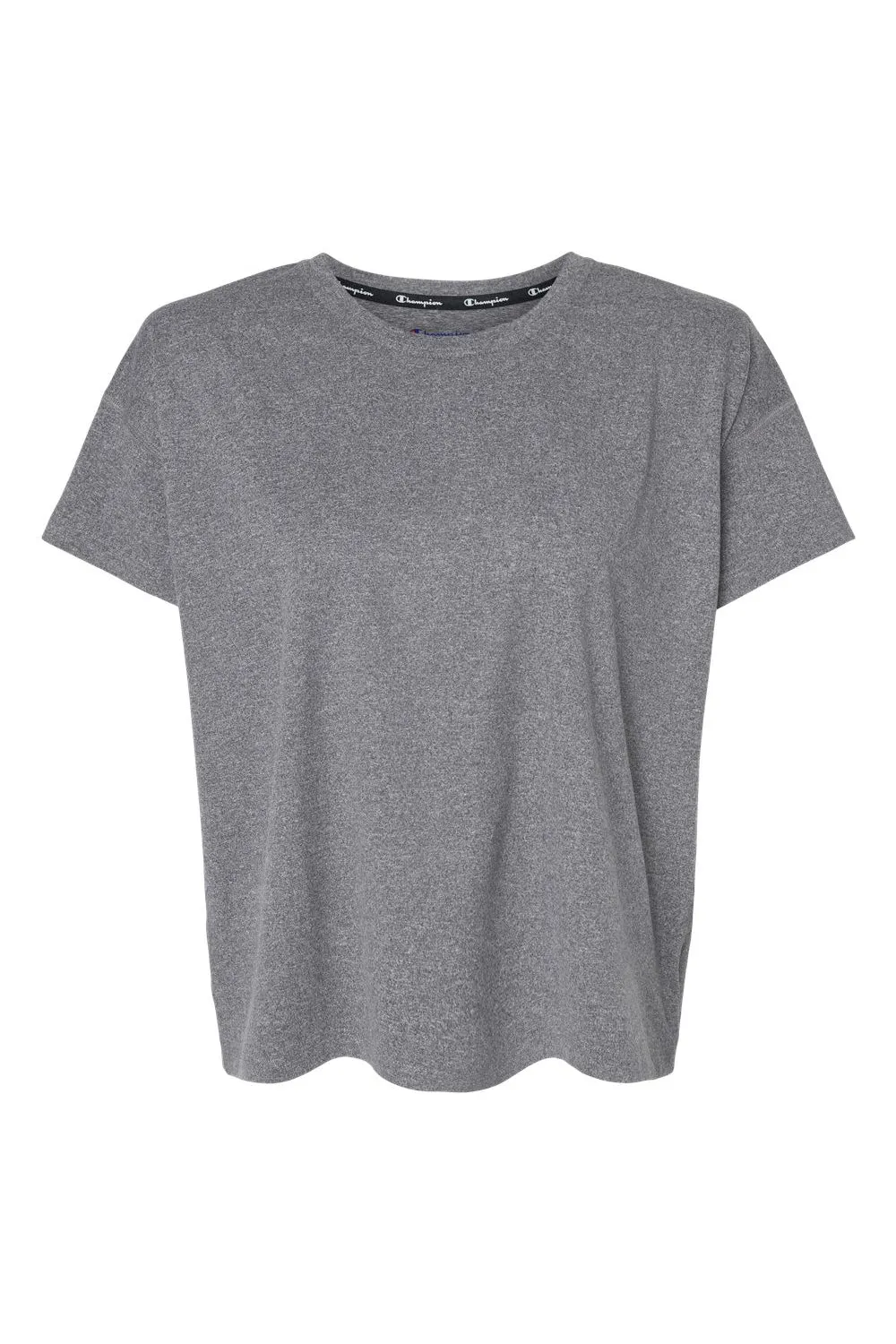 T-shirt Femme Champion Sport à Manches Courtes et Col Rond - Doux au Toucher - Gris Chiné