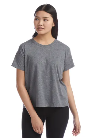 Champion Womens Sport Soft Touch Short Sleeve Crewneck T-Shirt - Heather Grey